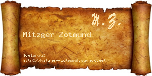 Mitzger Zotmund névjegykártya